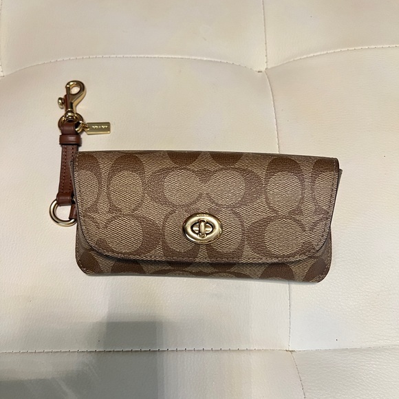 Coach Brown Signature Wristlet - Picture 1 of 1